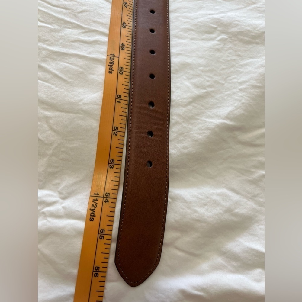 Columbia Genuine Leather Men’s Brown Belt Logo Buckle Size 50. - Picture 3 of 6